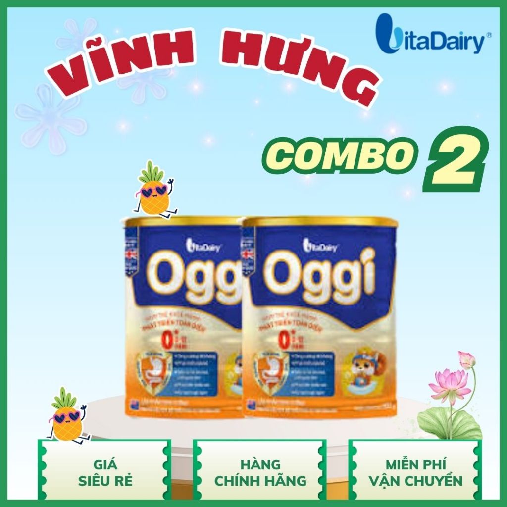 Combo 2 Lon Sữa Oggi 0/1/2+ Phát triển toàn diện - Vitadairy
