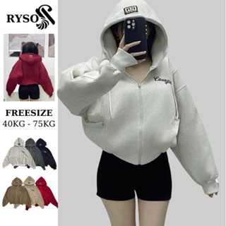 Áo Khoác Nỉ Boxy Chất Nỉ Xuất Khẩu Dày Dặn Thêu Chữ Coolgirl, Nón To Form Rộng Basic Năng Động Chống Nắng RYSO FASHION