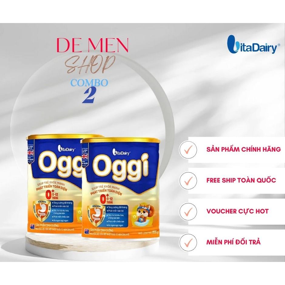 Combo 2 Lon Sữa Oggi 0/1/2+ Phát triển toàn diện - Vitadairy
