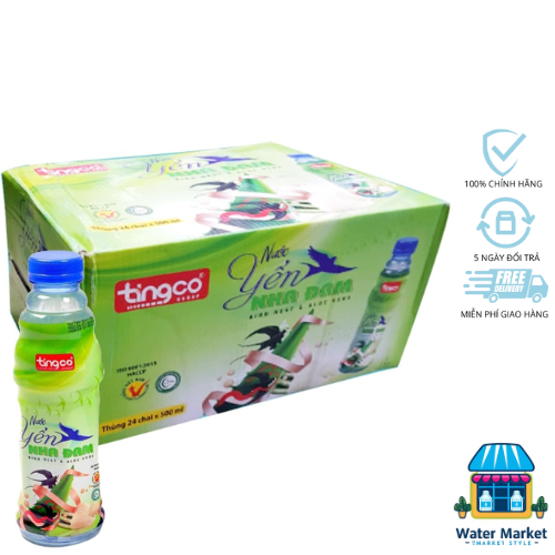 Thùng 24 Chai Nước yến nha đam Tingco chai 500ml