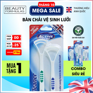 [MUA 1 TẶNG 1] Bàn Chải Vệ Sinh Lưỡi Cạo lưỡi Anh Quốc Beauty Formulas chăm sóc răng mệng ngăn mùi,không độc hại