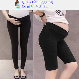 Quần bầu legging cạp chéo, chất cotton co giãn 4 chiều, thiết kế Dài - Lửng, size từ 40 - 82kg