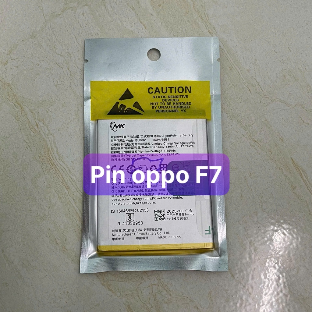 Pin oppo F7 model BLP661