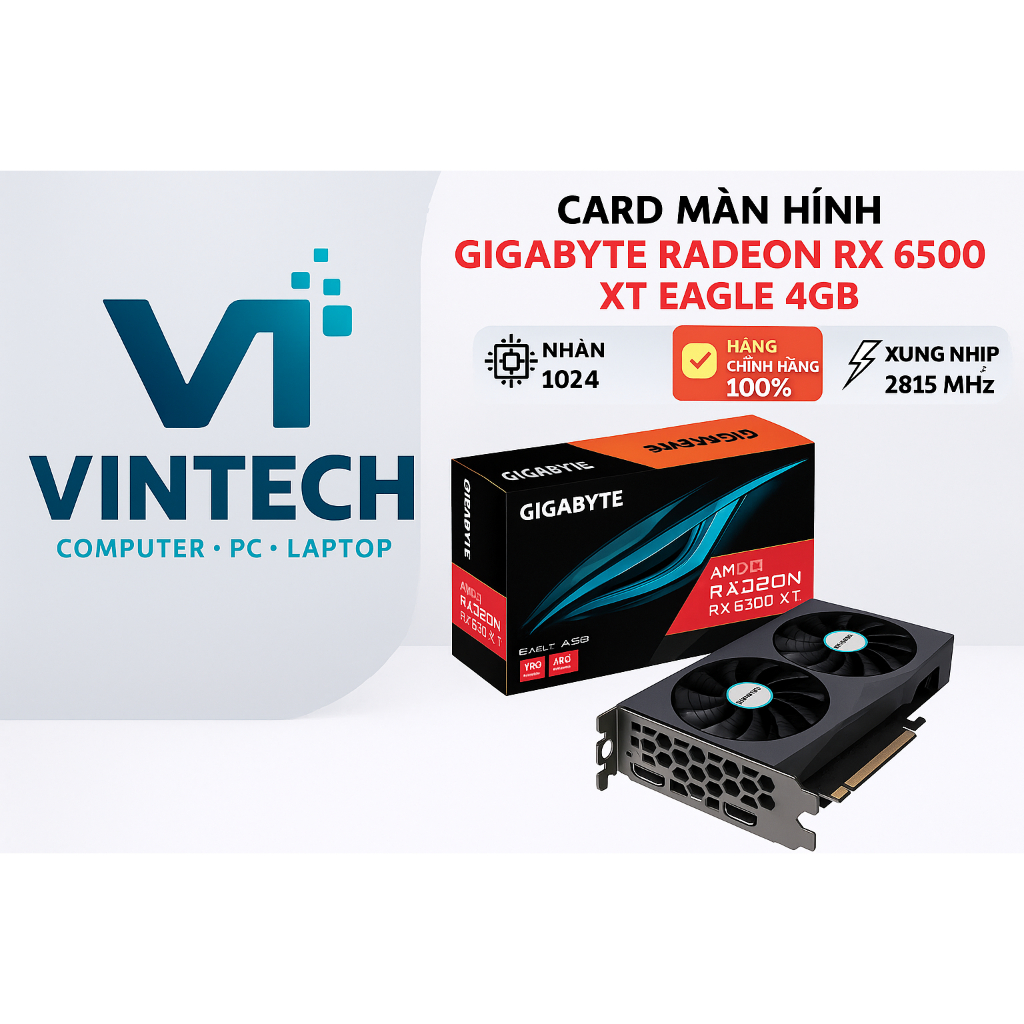 Card màn hình Gigabyte Gaming OC / Eagle RX 6500 XT 4G - NEW