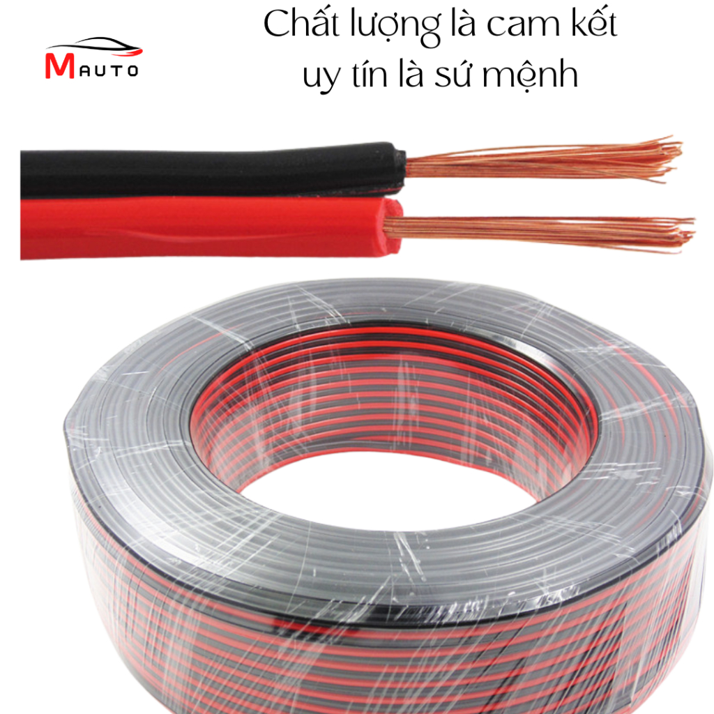 Dây Loa Ô Tô Đỏ Đen 0.5mm², Dây Điện, Đồng Nguyên Chát – Dây Nối Loa, Amply, Subwoofer, Hệ Thống Âm Thanh Chát Lượng