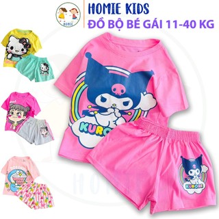  Đồ bộ cho bé gái thun cotton size nhí đại 11-40 kg set bộ thun trẻ em mềm mịn hoạt hình kuromi kitty melody Homie Kids 