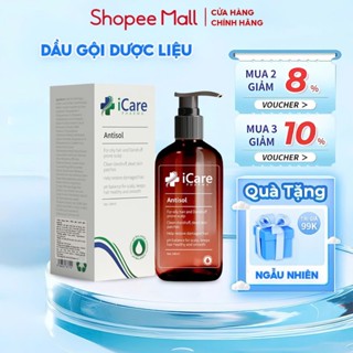 Dầu Gội iCare Pharma Antisol Dược Liệu PH 6.5 Giúp Làm Sạch Gàu, Giảm Ngứa 240ml