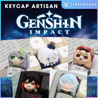   HỎA TỐC  Keycap Artisan Lobo Chủ Đề Genshin Impact Resin 1u Nhiều Nhân Vật Trang Trí Bàn Phím Cơ 