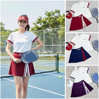   Pickleball W  Bộ thể thao nữ cộc tay Bộ WIL.SON Bộ váy áo chơi Pickleball Golf Tennis ....VN 