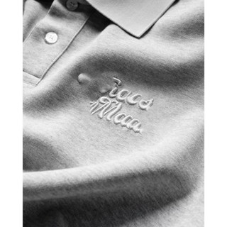 POLO CORE COLLAR SHIRT BOXY GREY - Áo thun có cổ tay ngắn nam nữ