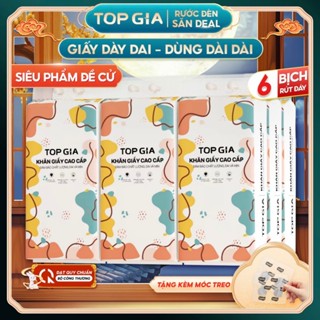 Combo 6 bịch giấy vệ sinh treo tường TopGia đa sắc 1280 tờ 4 lớp từ bột giấy thiên nhiên