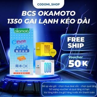   COMBO  Bao Cao Su Gai Okamoto Dot De Cool 1350 Hạt Gai Lạnh Kéo Dài Quan Hệ 10 bcs 
