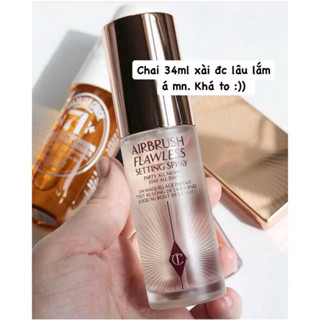  Xịt khoá nền Charlotte Tilbury Airbrush Flawless Setting Spray giữ lớp makeup 16 giờ 34ml 1 hộp fullbox 