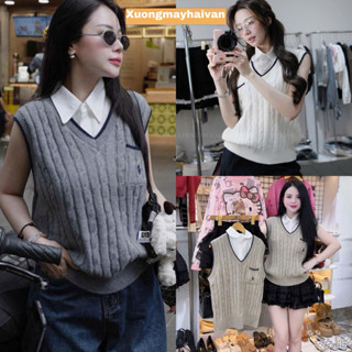  HV - Áo Len Gile Cổ Tim Viền Túi Ngực Thêu Ngựa Nhiều Màu hàng QC 