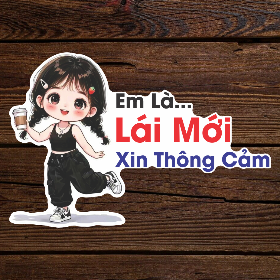 Tem Lái Mới Dán Ô Tô xe máy Dán Trang Trí Decal Nhãn Dán