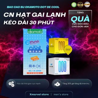   COMBO  Bao Cao Su Nhật Bản Okamoto Dot De Cool 1350 Hạt Gai Lạnh Kéo Dài Quan Hệ 10 bcs 