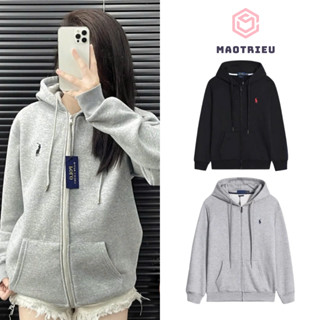 Áo khoác hoodie zip unisex MAOTRIEU thêu hình ngựa chất nỉ 2 da mềm mịn, chống nắng, giữ ấm tốt, phong cách trẻ trung