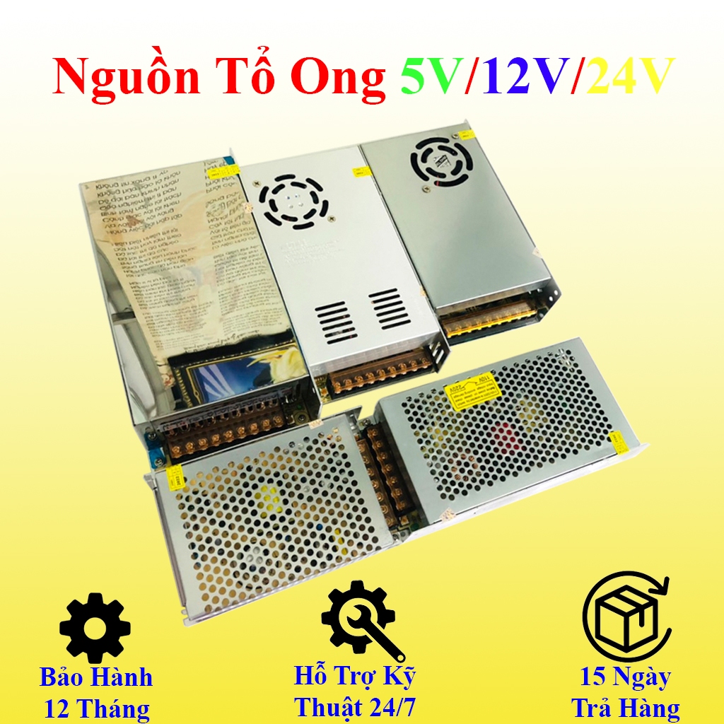 Nguồn 12V 24V 5V  60A/40A/30A/20A/15A/10A/5A/3A Nguồn Dùng Cho Thiết Bị LED, Camera , Motor Mini, Bảo Hành 12 Tháng.