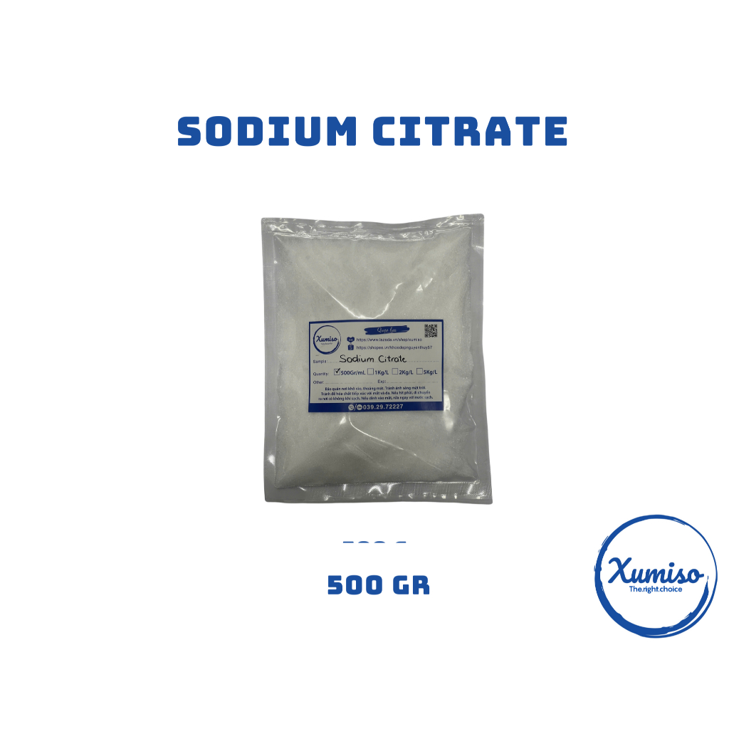 [HCM] Sodium Citrate - nguyên liệu mỹ phẩm/thực phẩm Xumiso 100g, 500g