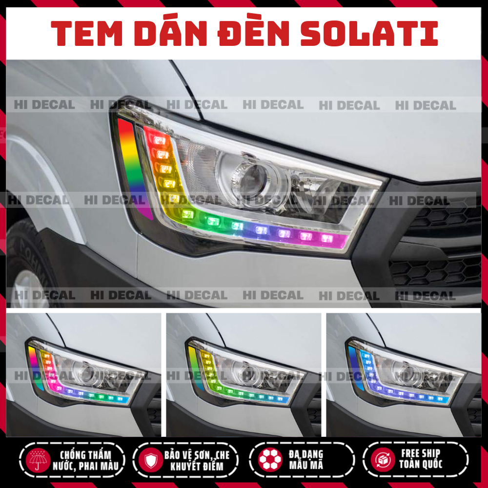 Tem dán đèn Solati, decal đèn Solati trang trí đèn xe chống nước bền màu