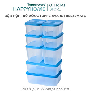 Bộ 8 Hộp Trữ Đông Tupperware Freezemate Chính Hãng - Nhựa Nguyên Sinh An Toàn Cho Sức Khoẻ - Dung Tích 1.7L/1.2L/650ml