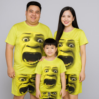 Bộ Đồ Nam Nữ 33-123Kg Bigsize ngắn tay  Sherk tấu hài, bộ đồ bé trai thun co dãn nhanh khô kiểu Hàn Quốc đồ thể thao