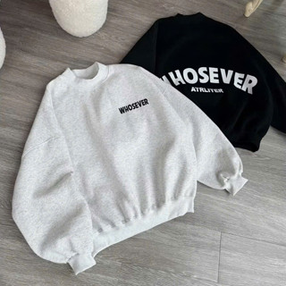  WHOSEVER Áo Nỉ Nữ Sweater Nỉ Tàu Trần Bông Mỏng Nhẹ Form Rộng Dài Tay Hot Trend Mẫu Mới 2025 Chất Liệu Thoải Mái Phù Hợp 
