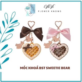   CÓ SẴN ĐỌC MÔ TẢ  MÓC KHÓA PHẤN PHỦ BST SWEETIE BEAR CỦA FLOWER KNOWS 