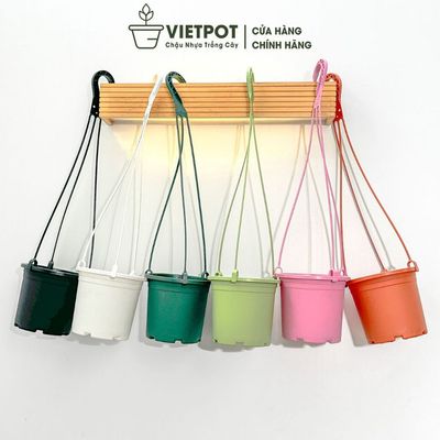 Chậu nhựa treo ban công VIETPOT, trơn, chính hãng, cây kiểng, cây hoa, trang trí sân vườn.