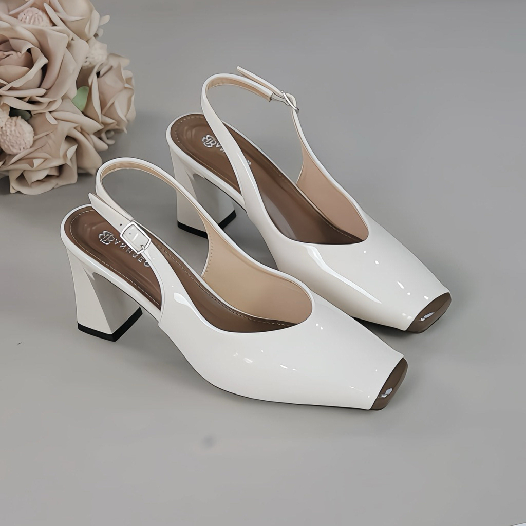 Giày Sandal gót vuông cao 5P và 7P chống trầy và chống xước cực bền Giày Bánh Bèo mã SandalRosiechon