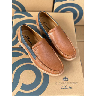 Giày Mọi Clarks bảng phối viền đế nâu cao cấp