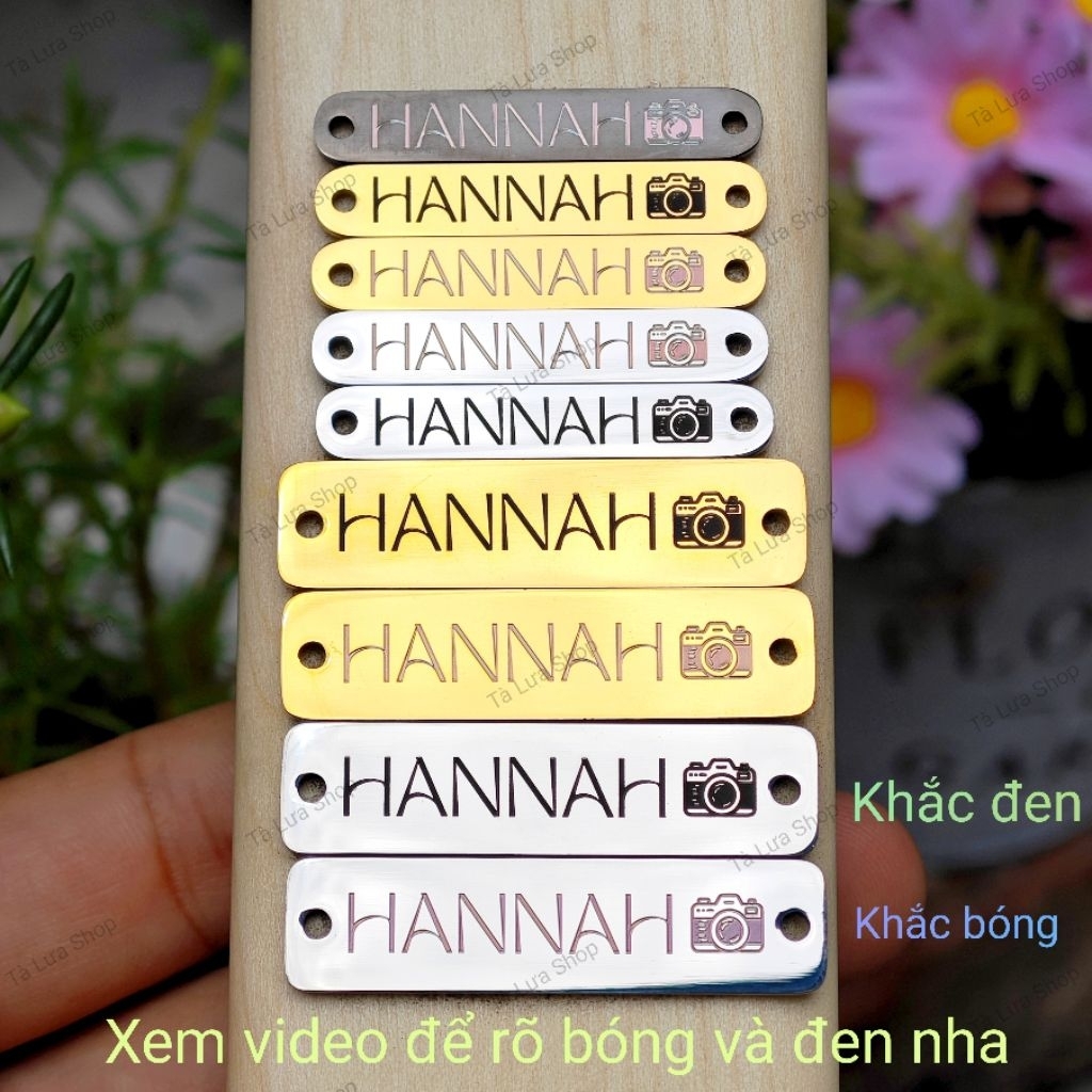 (Khắc miễn phí)Tag,charm túi xách, thương hiệu, tên shop, móc khóa khắc theo yêu cầu bằng inox không gỉ.