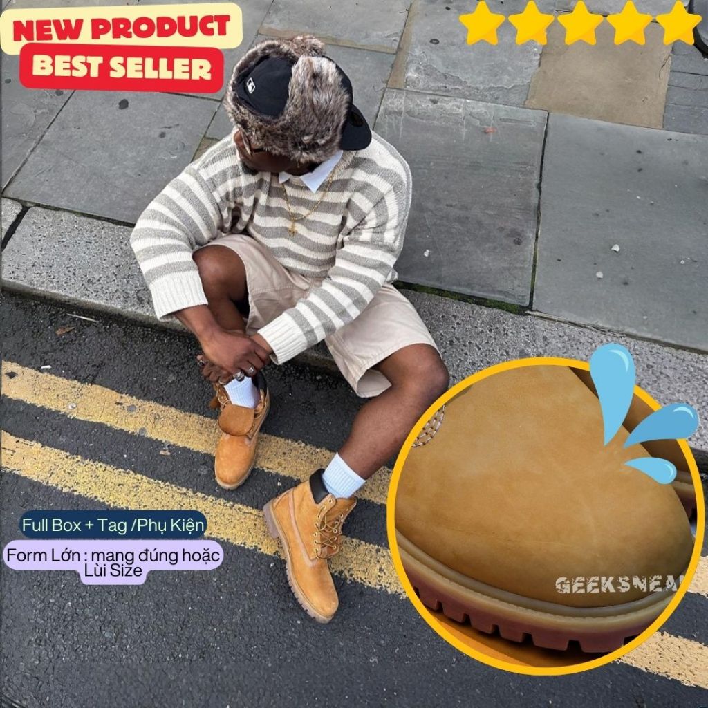 [GeekSneaker] Giày Sneaker Bảo hộ Da Nubuck - Boots 6 Inch Tăng chiều cao