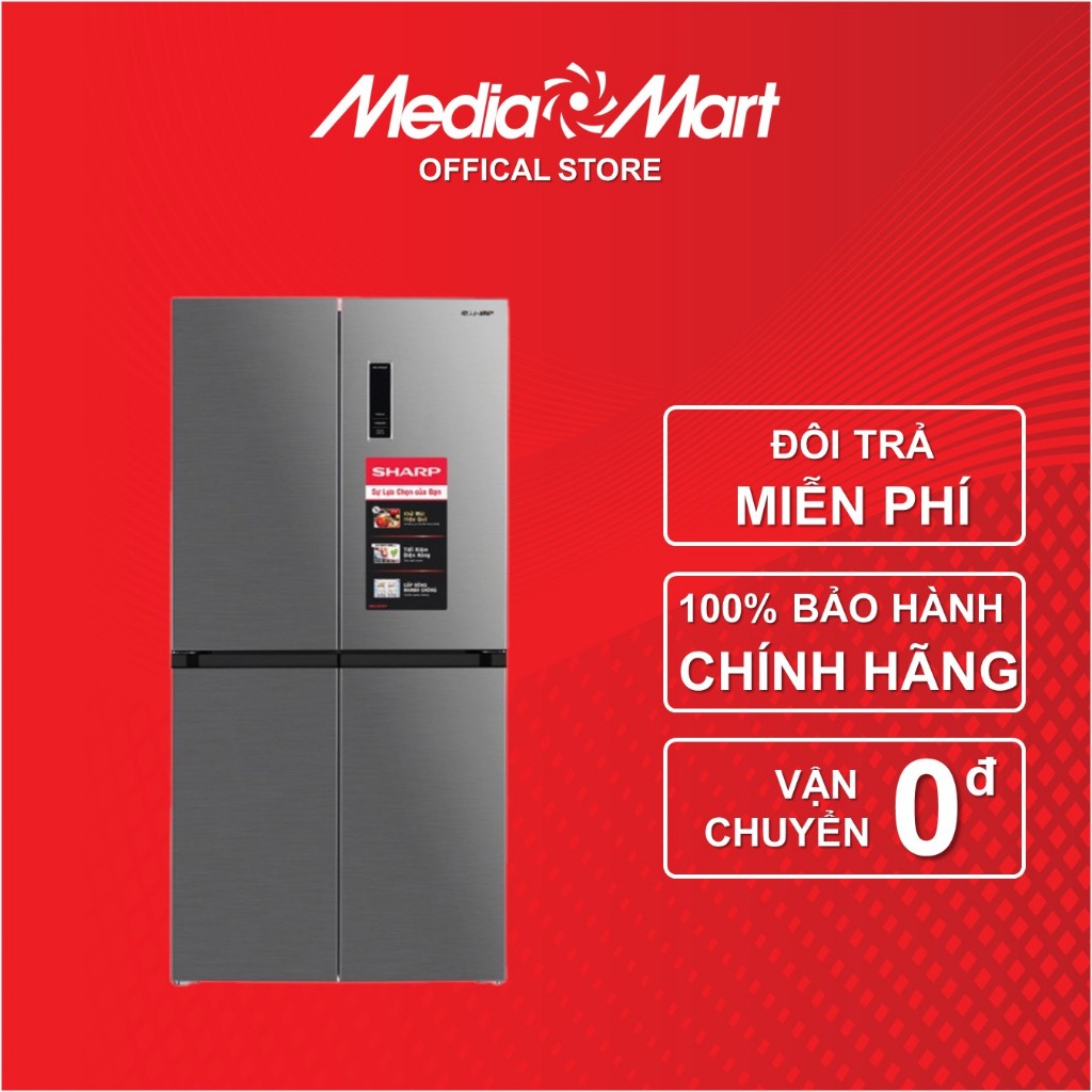 [MediaMart-FREESHIP] Tủ lạnh Sharp Inverter 362L SJ-FX420V-SL