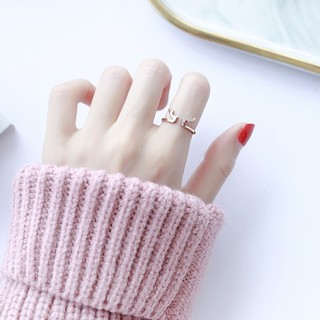 Nhẫn Nữ Vàng Hồng Sừng Nai Dễ Thương Chất Liệu Titan Không Đen Không Ngứa Bilyshop TT 2168