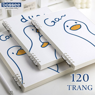  Sổ Còng A5 B5 Vịt Duck 120 Trang Thay Được Giấy - NoteBook Học Sinh Bullet Journal Giấy Chống Lóa Kẻ Ngang  Caro Dày Dặn 