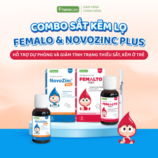 Thực phẩm bổ sung sắt kẽm Novocare hỗ trợ ăn ngon, tăng sức đề kháng, kẽm Novozinc Plus sắt Femalto