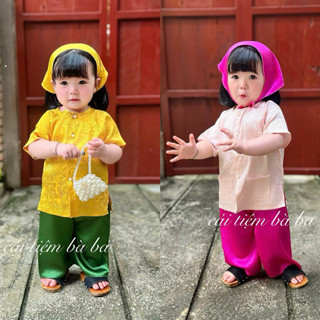 [HOT] 7-35kg bộ quần áo bà ba bé gái, bà ba cho bé mặc trong dịp lễ hội, trung thu