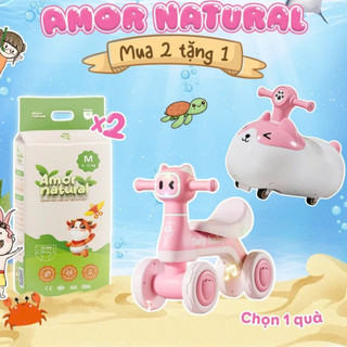   2A  TẶNG XE CHÒI CÚN  XE CHÒI DANY  COMBO 02 BỊCH TÃ BỈM AMOR NATURALdán quần,Bỉm Việt mỏng nhẹ,thấm tốt,đủ size NB-4XL 