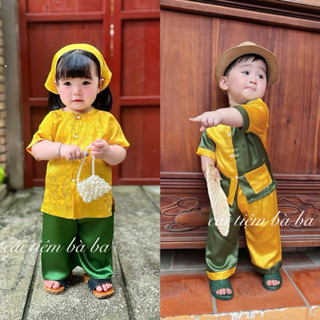 [HOT] 7-35kg bộ quần áo bà ba bé gái, bé trai, set dồ anh em, set cặp cho bé mặc trong dịp lễ hội, trung thu
