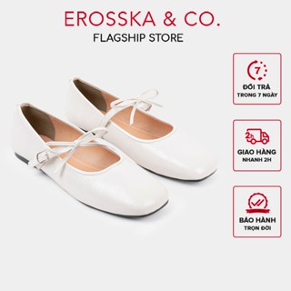   EROSSKA  - Giày búp bê nữ lolita mũi vuông,quai ngang dễ thương thắt nơ màu đen - EL080 