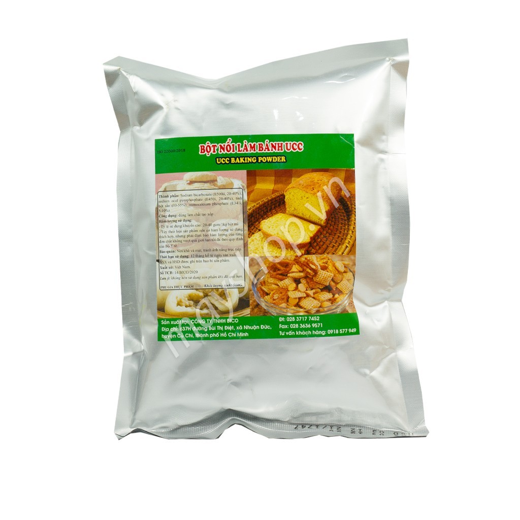 Bột nổi, bột nở (baking powder) 1kg (combo 2 gói 500g) chuyên dùng làm bánh bông lan, bánh qui, bánh bao, giò chả