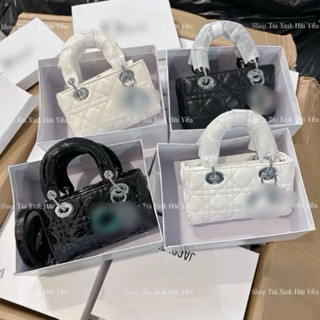 túi xách nữ túi đeo chéo cầy tay la-di dáng dài tang bạc da bóng và da gạo kiểu dáng thời trang dễ thương cute