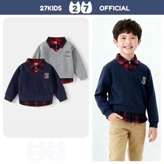  Áo nỉ da cá bé trai dài tay WELLKIDS cổ bẻ phối màu cho trẻ 2-8 tuổi BLSS2 