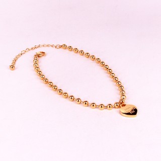 Lắc Chân Nữ Dây Bi Mặt Trái Tim Khắc Chữ LOVE FOREVER 520 Titan Không Đen Bilyshop TT 2171