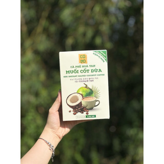  Hộp Cà Phê Hoà Tan Muối Cốt Dừa Cố Đô  6 cốc x 20g  - cafe muối đậm vị cốt dừa thơm ngon béo ngậy 