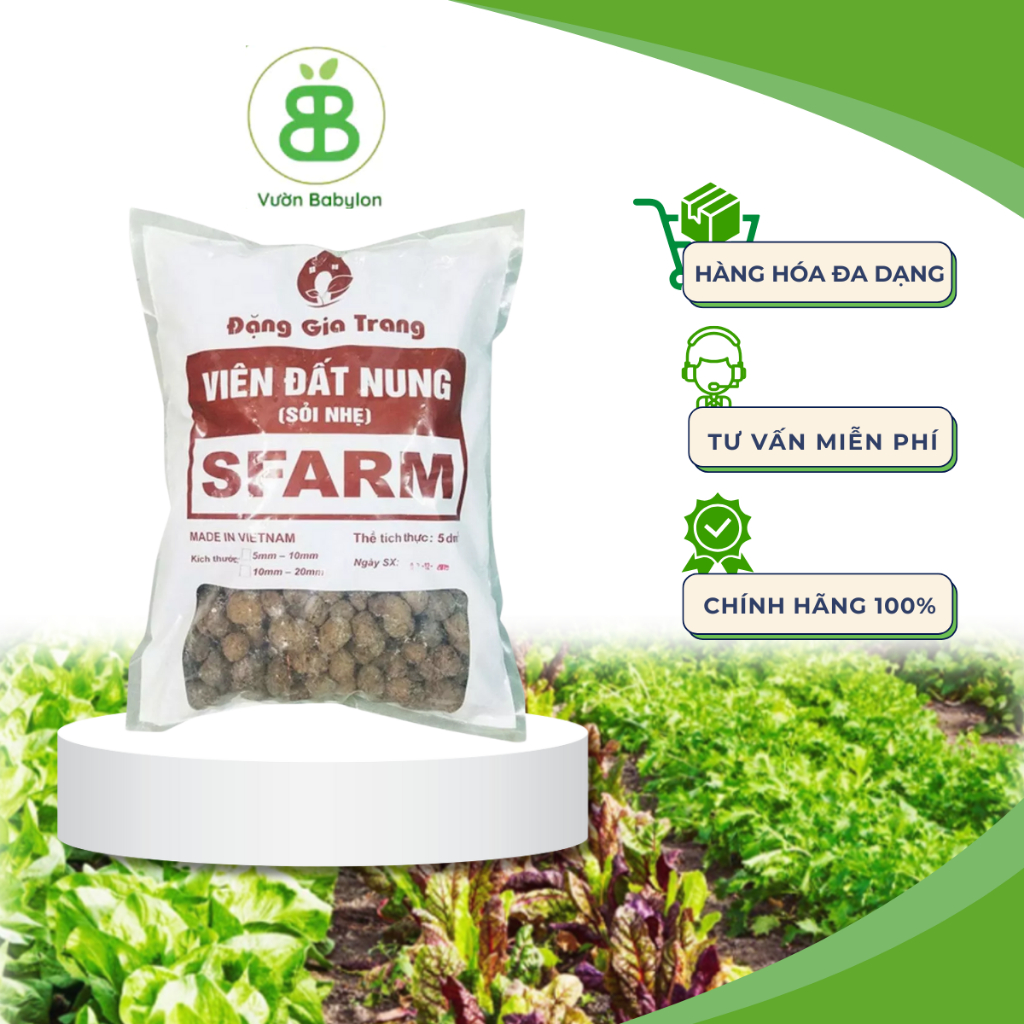 Viên đất nung SFARM (sỏi nhẹ) 5-10mm - Túi 5dm3