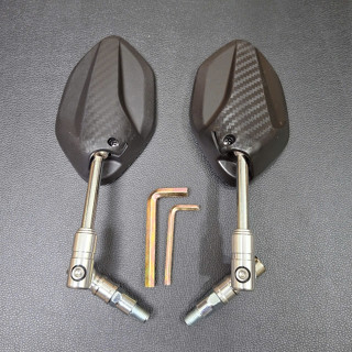  Gương Chiếu Hậu Chân xoay Nhôm Tặng nối 2cm Xoay 360 độ Loại 1 Gập mặt đồng hồ Gắn Các Dòng Xe Máy 