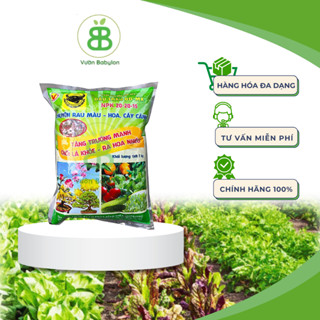 Phân Bón NPK 20-20-15 VUONBABYLON, Xanh Cây, Kích Hoa Nở Rộ, To Trái, Phân Đầu Trâu - Gói Nguyên 1KG