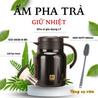  Ấm bình pha trà giữ nhiệt MDF 9077 inox SUS304 980ml 1000ml 